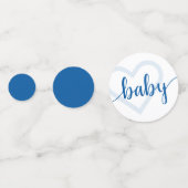 Baby Heart | Cerulean Blue Classic Blüh Script Konfetti (Rückseiten)