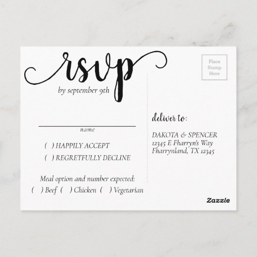 Baby Heart | Classic Black Shower UAWG Entree Postkarte (Rückseite)