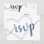 Baby Heart | Dusty Blue Shower or Reveal Response Postkarte (Vorne/Hinten)