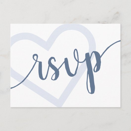 Baby Heart | Dusty Blue Shower or Reveal Response Postkarte (Vorderseite)