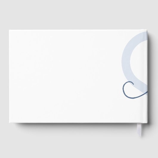 Baby Heart | Dusty Slate Blue Blühe Script Gästebuch (Rückseite)