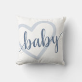 Baby Heart | Dusty Slate Blue Blühe Script Kissen (Vorderseite)