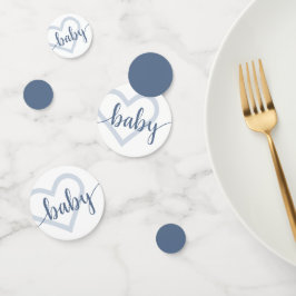 Baby Heart | Dusty Slate Blue Blühe Script Konfetti