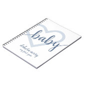 Baby Heart | Dusty Slate Blue Blühe Script Notizblock (Linke Seite)