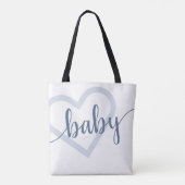 Baby Heart | Dusty Slate Blue Blühe Script Tasche (Rückseite)