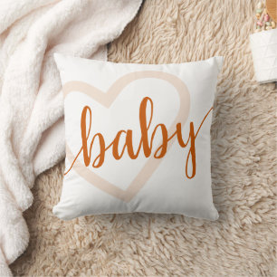 Baby Heart Fall Burnt Orange Blüh Script Kissen