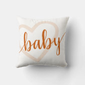 Baby Heart | Fall Burnt Orange Blüh Script Kissen (Rückseite)