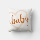 Baby Heart | Fall Burnt Orange Blüh Script Kissen (Vorderseite)