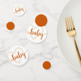 Baby Heart | Fall Burnt Orange Blüh Script Konfetti