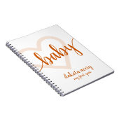 Baby Heart | Fall Burnt Orange Blüh Script Notizblock (Rechte Seite)