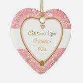 Baby Heart Foto Frame - Pink Floral Keramikornament (Rechts)