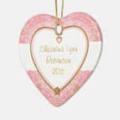 Baby Heart Foto Frame - Pink Floral Keramikornament (Links)