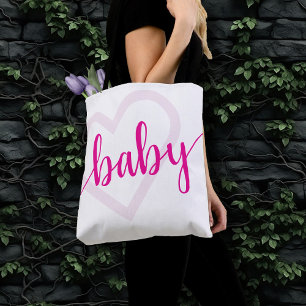 Baby Heart   Hot Pink Magenta Blühe Skript Tasche
