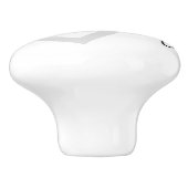 Baby Heart | Klassisches Schwarzes Geblüht Skript Keramikknauf (Seitenansicht)