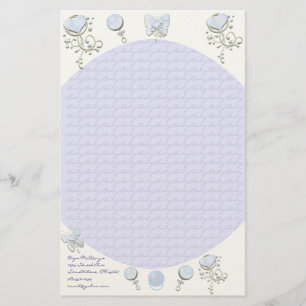 Baby Heart Rattle Lavender Briefpapier
