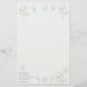 Baby Heart Rattle Pale Baby Tinted Blue Briefpapier (Vorderseite)