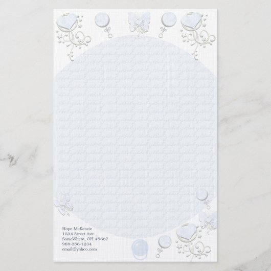 Baby Heart Rattle Raute Onsie Pink Briefpapier (Vorderseite)