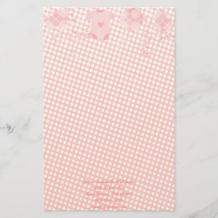 Baby Heart Rattle Raute Onsie Pink Tiny Dots Briefpapier