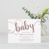 Baby Heart | Wüste-Rose Blüh Dusche oder Reveal Einladung (Stehend Vorderseite)