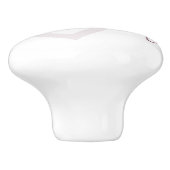 Baby Heart | Wüste Rose Taupe Blühte Skript Keramikknauf (Seitenansicht)