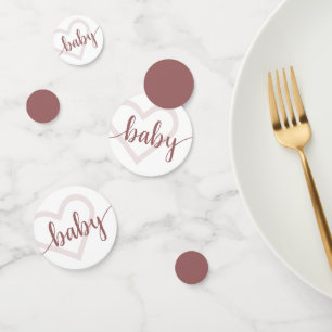 Baby Heart Wüste Rose Taupe Blühte Skript Konfetti