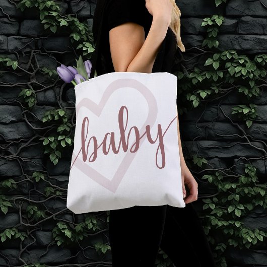Baby Heart | Wüste Rose Taupe Blühte Skript Tasche