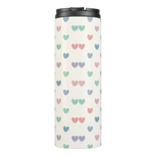 Baby Hearts Pattern – Soft Cute Love Design Thermosbecher (Rückseite)