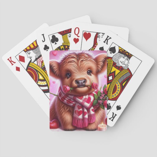 Baby Heifer Valentine's Day Spielkarten (Rückseite)
