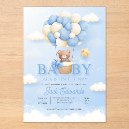 Baby-Heißluftballon-Aquarell-Baby-Party-Kunst Acryleinladungen