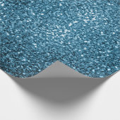 Baby hellblaues falsches Glitter Funkeln Geschenkpapier (Ecke)