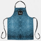Baby hellblaues falsches Glitter Funkeln Monogramm Schürze (Vorderseite)