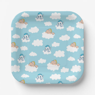 Baby Hercules and Pegasus Cloud Pattern Paper Plat Pappteller