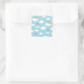 Baby Hercules and Pegasus Cloud Pattern Square Sti Quadratischer Aufkleber (Tasche)