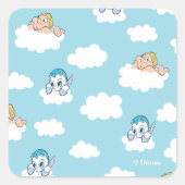 Baby Hercules and Pegasus Cloud Pattern Square Sti Quadratischer Aufkleber (Vorderseite)