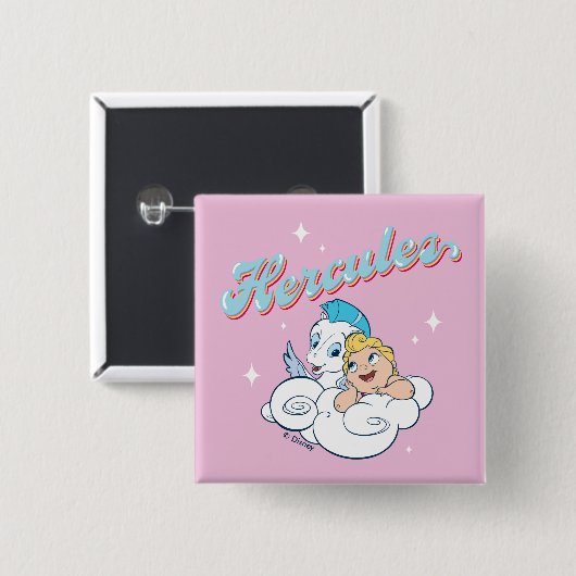 Baby Hercules and Pegasus on a Cloud Button (Vorne & Hinten)