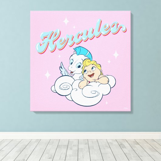 Baby Hercules and Pegasus on a Cloud Canvas Print Leinwanddruck (Insitu (Holzboden))
