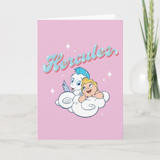 Baby Hercules and Pegasus on a Cloud Card Karte (Vorderseite)