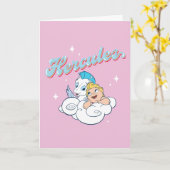 Baby Hercules and Pegasus on a Cloud Card Karte (Gelbe Blume)