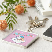 Baby Hercules and Pegasus on a Cloud Keychain Schlüsselanhänger (Seite)