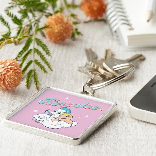 Baby Hercules and Pegasus on a Cloud Keychain Schlüsselanhänger (Seite)