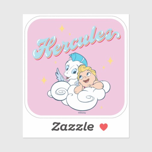 Baby Hercules and Pegasus on a Cloud Sticker (Blatt)