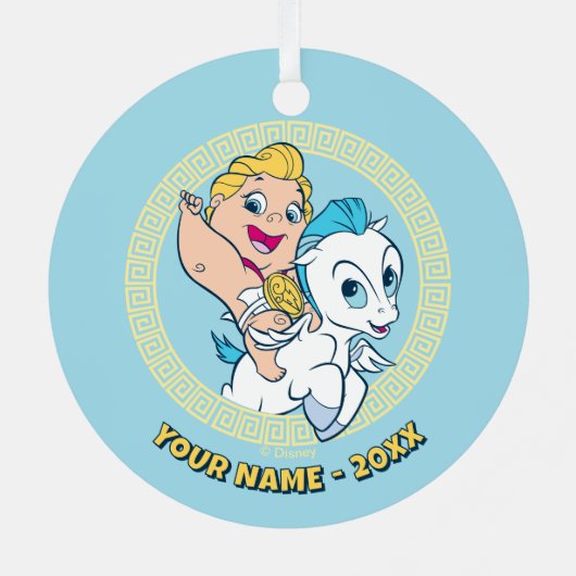 Baby-Hercules reitet auf Pegasus Metall-Ornament Ornament Aus Metall (Rückseite)