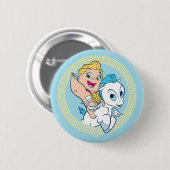 Baby Hercules Riding Pegasus Button (Vorne & Hinten)