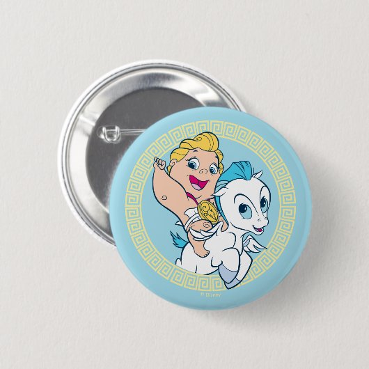 Baby Hercules Riding Pegasus Button (Vorne & Hinten)