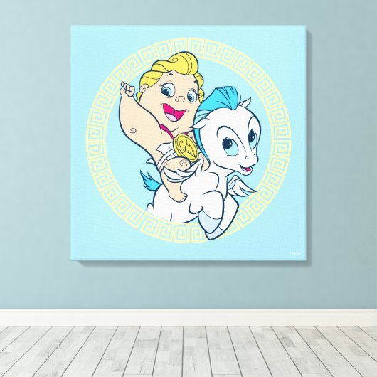 Baby Hercules Riding Pegasus Canvas Print Leinwanddruck (Insitu (Holzboden))