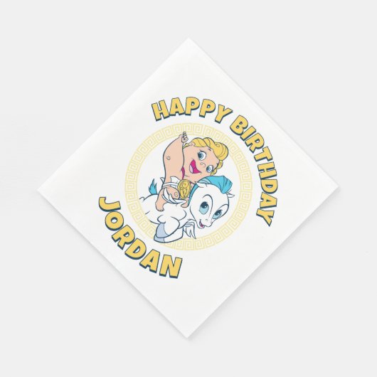 Baby Hercules Riding Pegasus Napkins Serviette (Ecke)