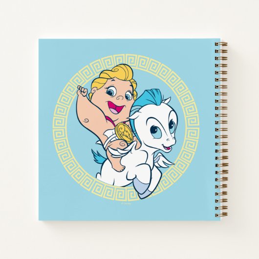 Baby Hercules Riding Pegasus Notebook Notizblock (Rückseite)