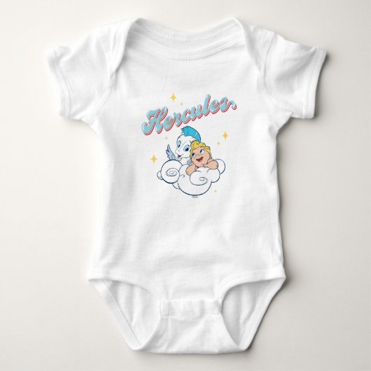 Baby-Hercules und Pegasus auf einer Wolke Baby-Bod Baby Strampler (Vorderseite)