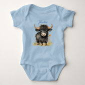Baby Highland Cow Boy Baby Strampler (Vorderseite)