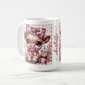 Baby Highland Cow Coquette Leopard Bow Iced Coffee Kaffeetasse (Vorderseite Links)